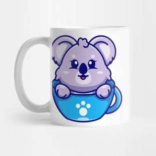 Cute koala on cup coffee cartoon Mug